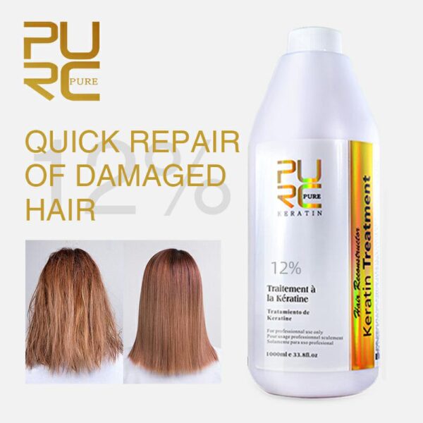 PURC 1000ml Brazilian Keratin Hair Treatment Straightening Formalin Smoothing Curly Hair Oils Products Hair Care 0% 5% 8% 12%